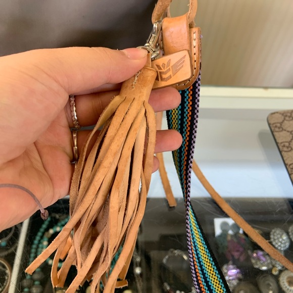 Consuela Gray Crossbody with Colorful Stripe Strap and Tan Accents - Picture 5 of 9